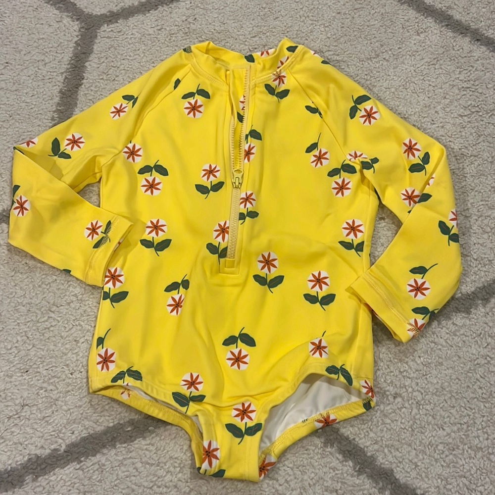 Hanna Andersson Girl's Print Rash Guard One Piece Swimsuit